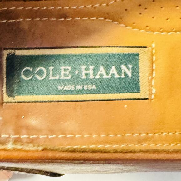 Cole Haan Shoes Men 10 Brown Leather Tassel Loafers Preppy 90s Made USA Vintage main image 8